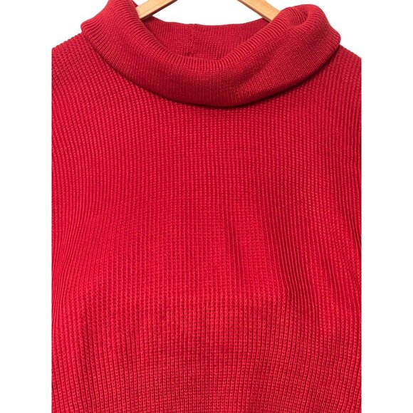 Vintage Red Turtleneck Sweater XL By Michael Carrie Long Sleeve Acrylic - Picture 2 of 15